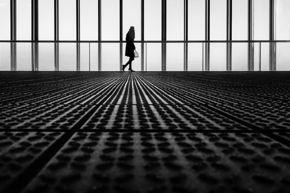 Solitary Woman Perspective by Haruyo Sakamoto — canvas wall art