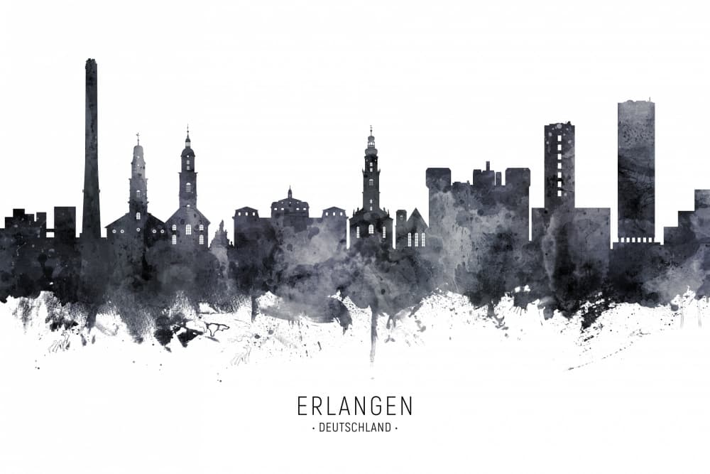 Erlangen Germany Skyline by Michael Tompsett — canvas wall art