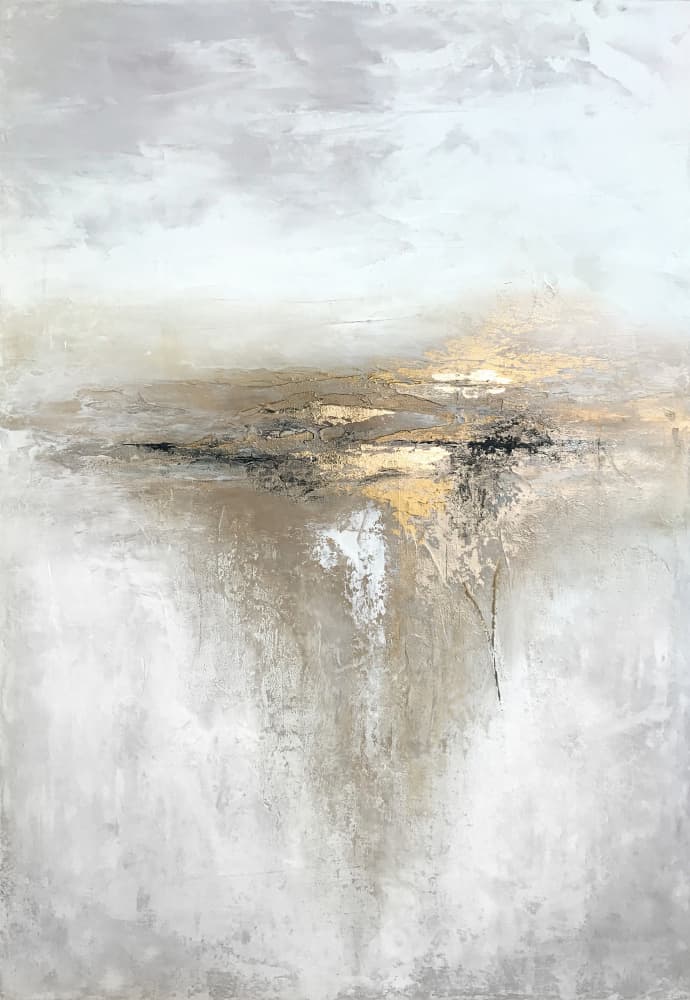 Golden Horizon Abstract by Alyson Storms — canvas wall art