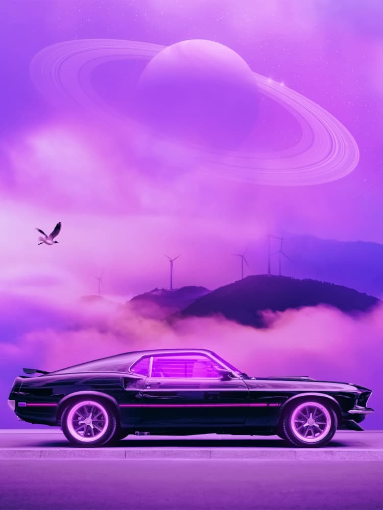 Purple Planet Drive by Ritvik takkar — canvas wall art