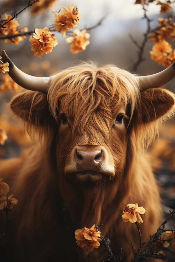 Golden Highland Peace by Treechild — canvas wall art