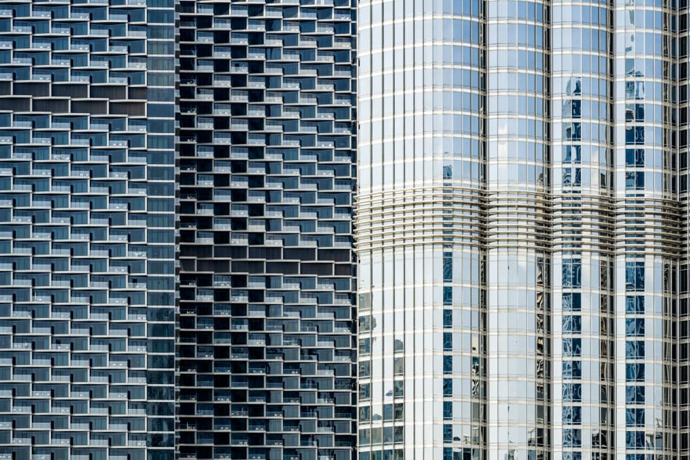 Modern Building Facades by Linda Wride — canvas wall art