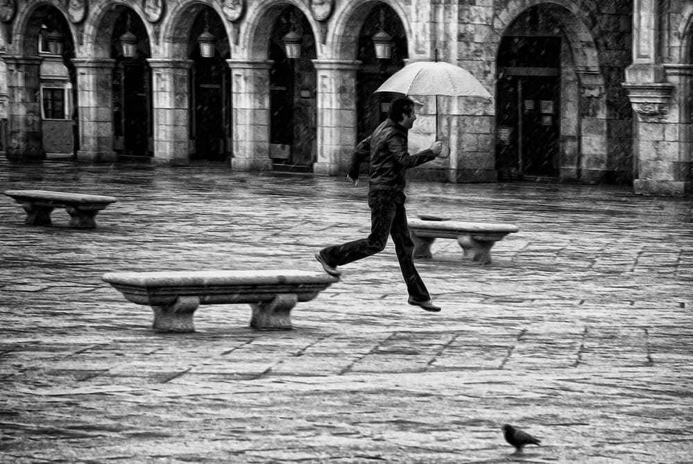 Running In The Rain by Jose C. Lobato — canvas wall art