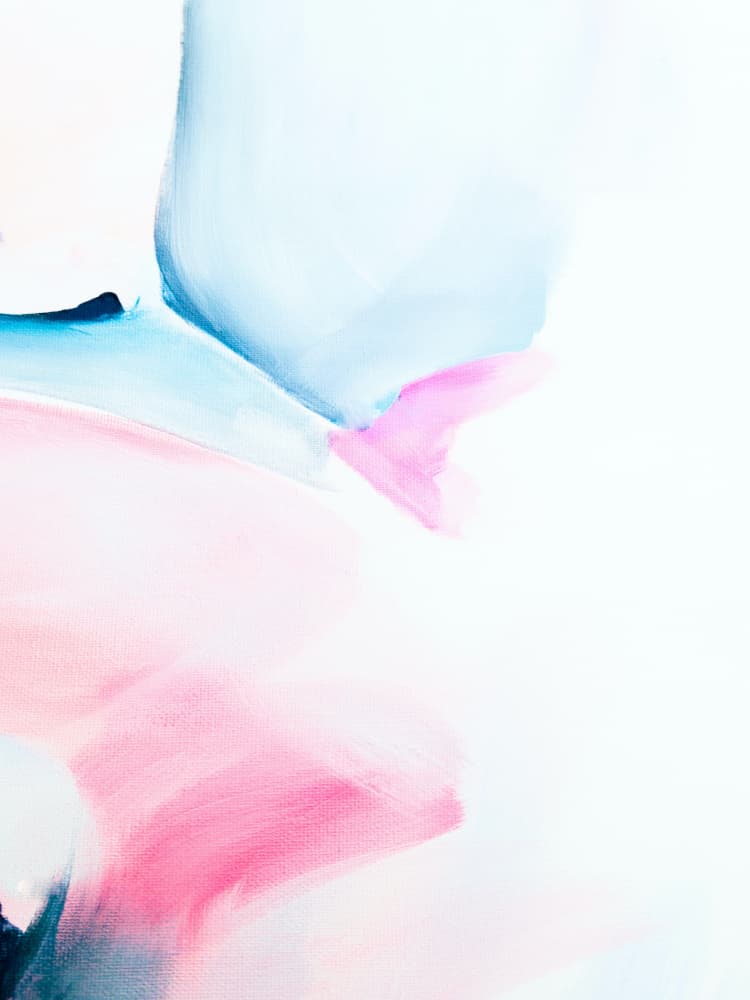 Soft Pink Blue Abstract by Ejaaz Haniff — canvas wall art
