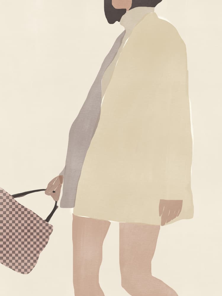 Stylish Woman Walking by Little Dean — canvas wall art