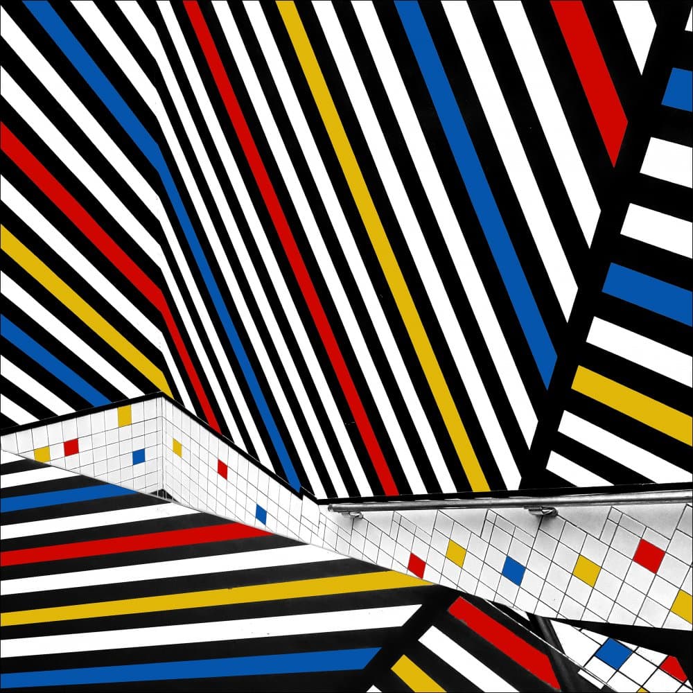 Colorful Subway Lines by Huib Limberg — canvas wall art