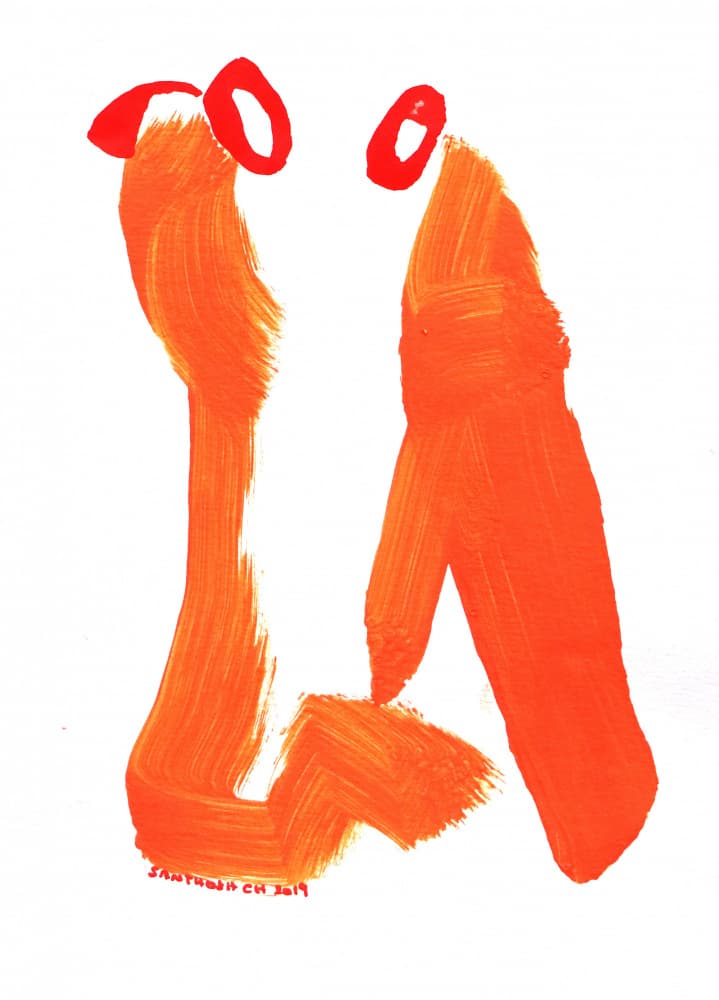 Bright Orange Duo by Santhosh ch — canvas wall art