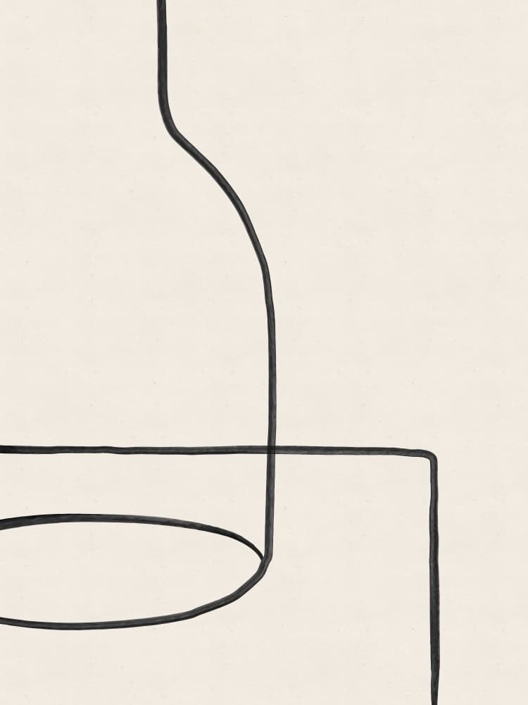 Minimal Bottle Glass Lines by The Printable Studio — canvas wall art