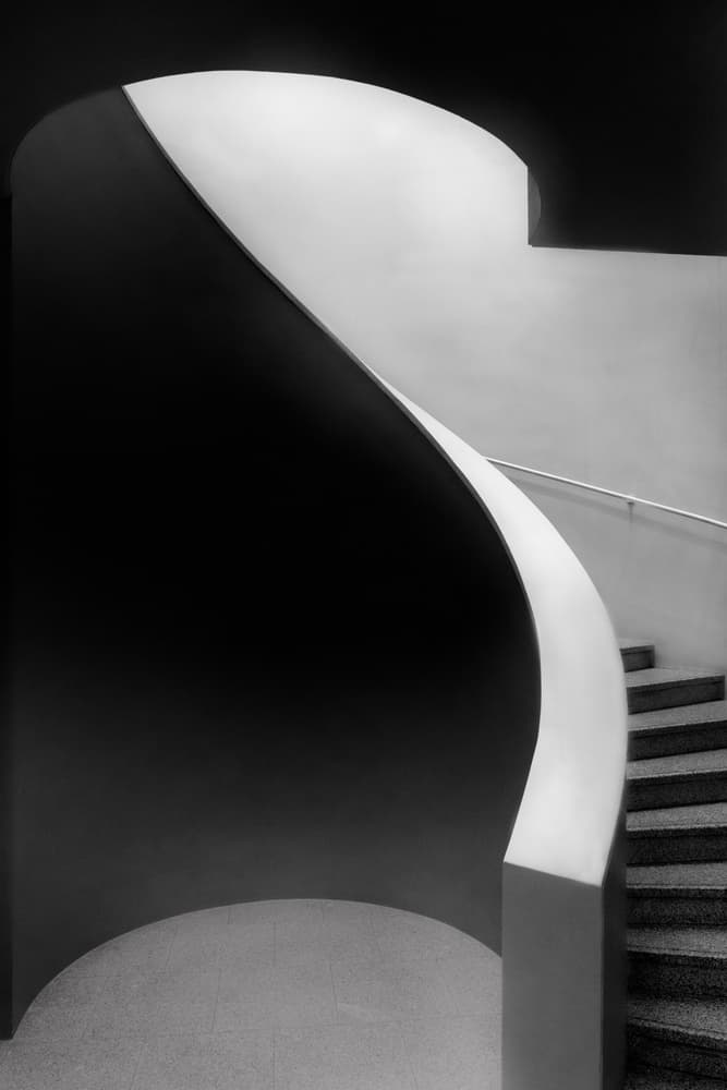 Spiral Staircase Shadows by Olavo Azevedo — canvas wall art