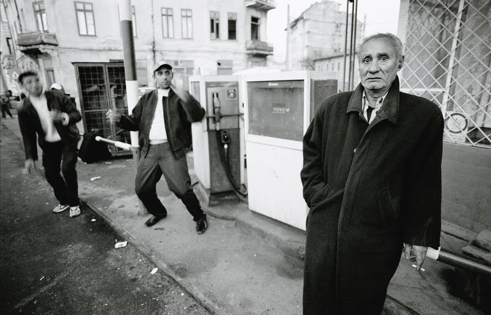 Old Man City Street by Vlad Eftenie — canvas wall art