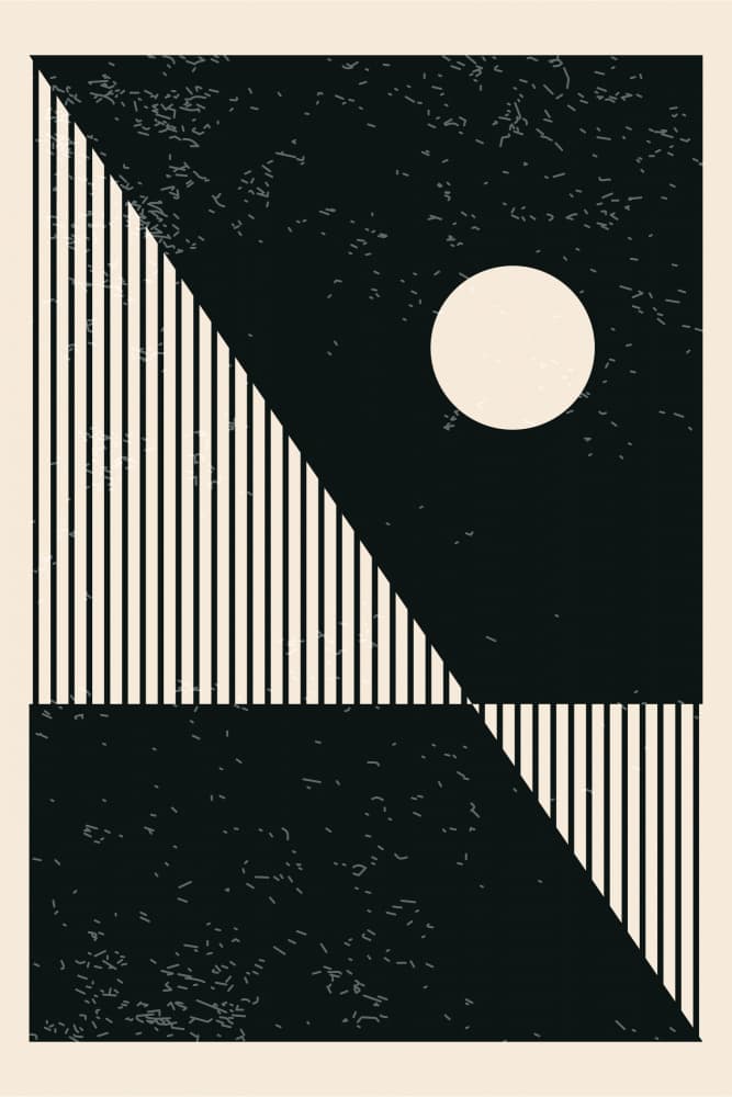 Geometric Moon Horizon by jay stanley — canvas wall art