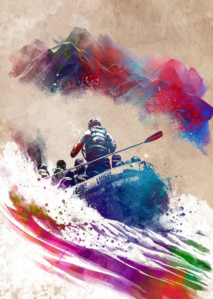 Dynamic Mountain Rafting by Justyna Jaszke — canvas wall art