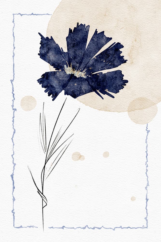 Indigo Blue Bloom by Ankie Kooi — canvas wall art