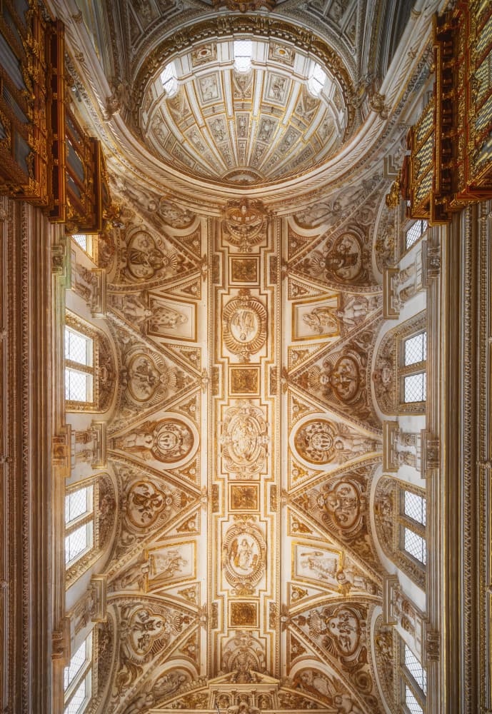 Ornate Cathedral Ceiling by Manuel Ponce Luque — canvas wall art
