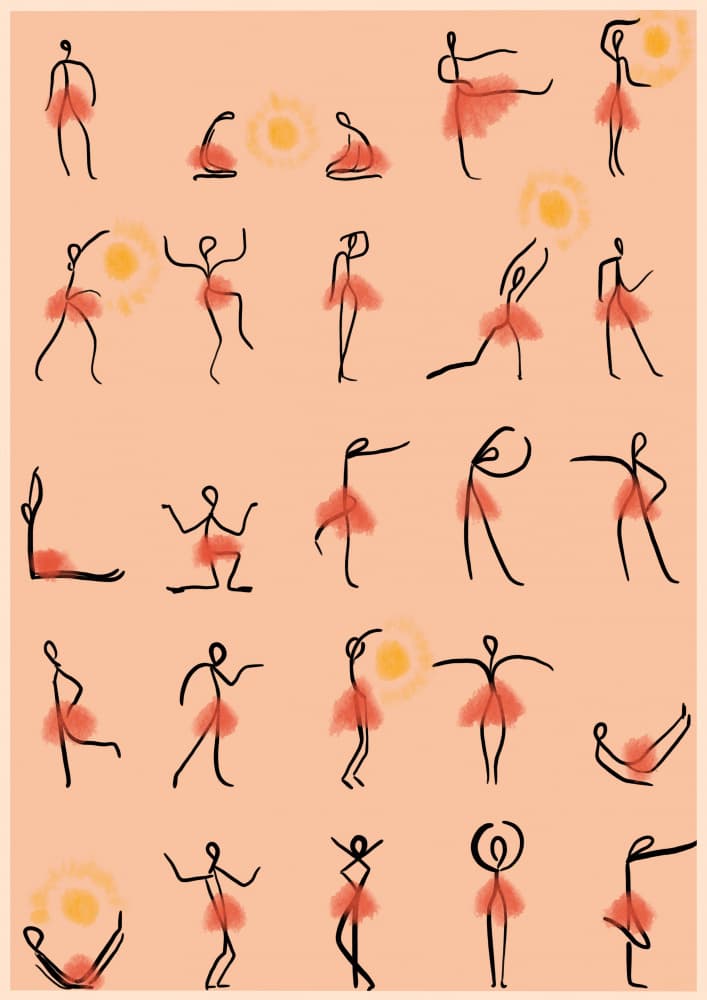 Dancing Sun Ballerinas by Elsa Eleni — canvas wall art