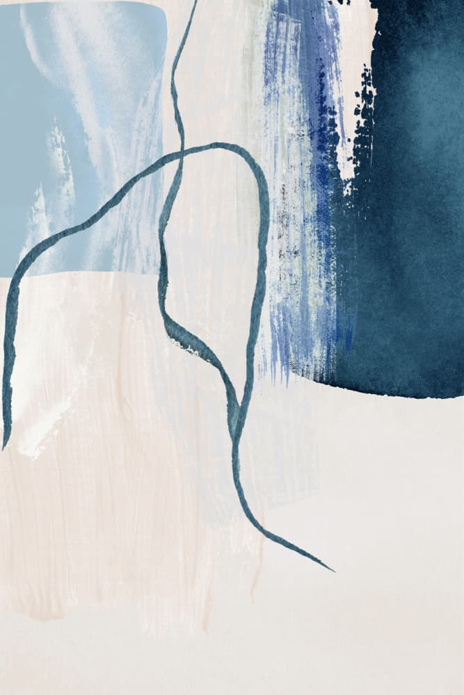 Flowing Blue Abstract by Sally Ann Moss — canvas wall art
