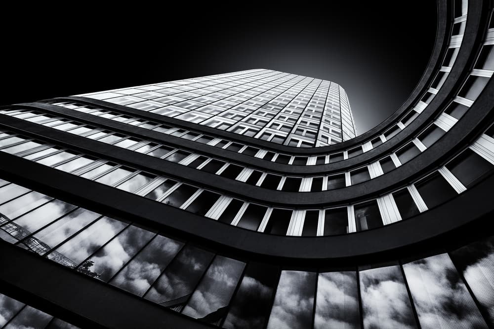 Curved Skyscraper Reflection by Rolf Endermann — canvas wall art