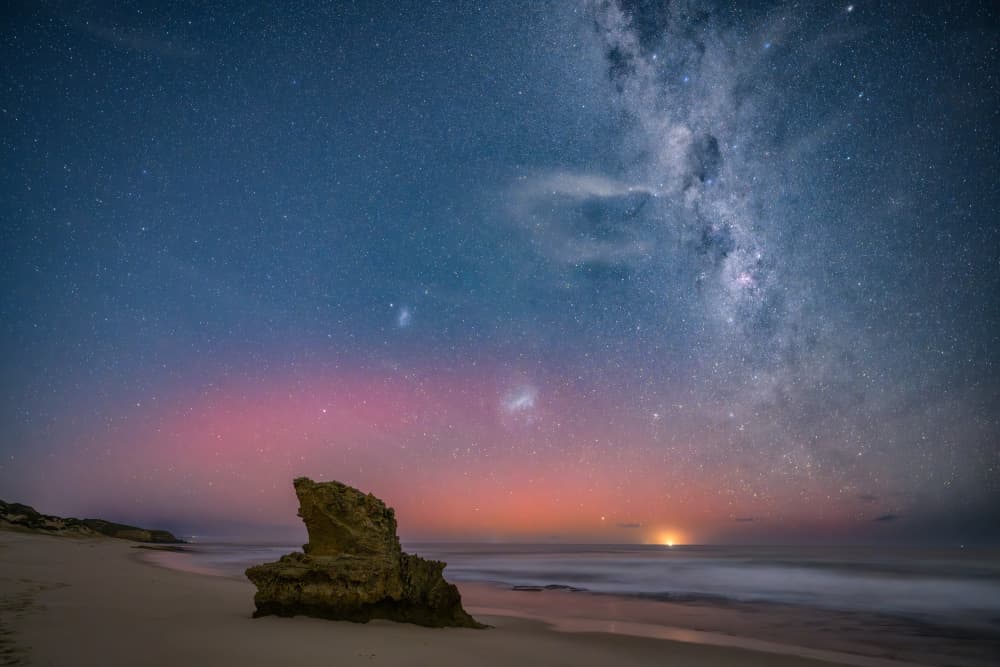 Milky Way Beach Rock by James Zhen Yu — canvas wall art