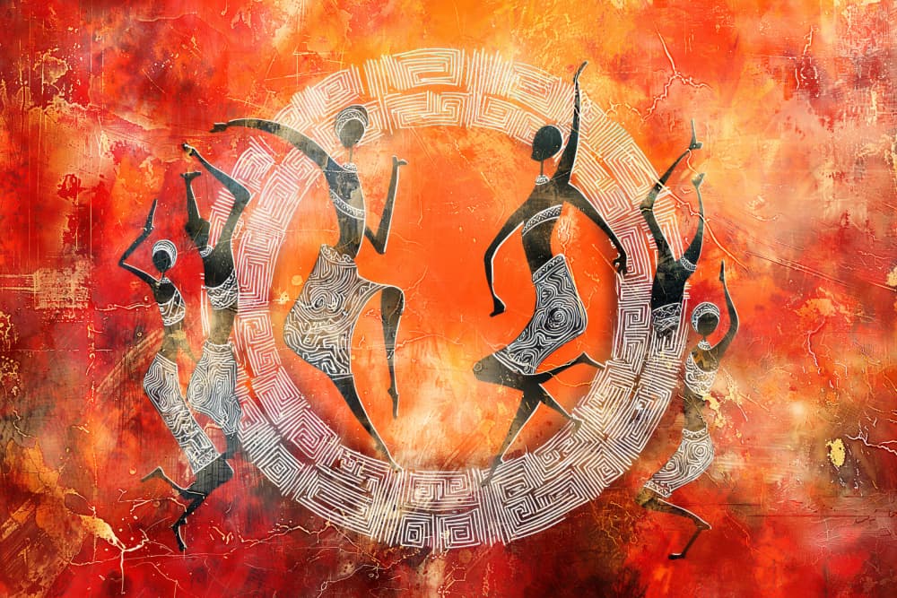 Vibrant African Dance by Rafal Kulik — canvas wall art