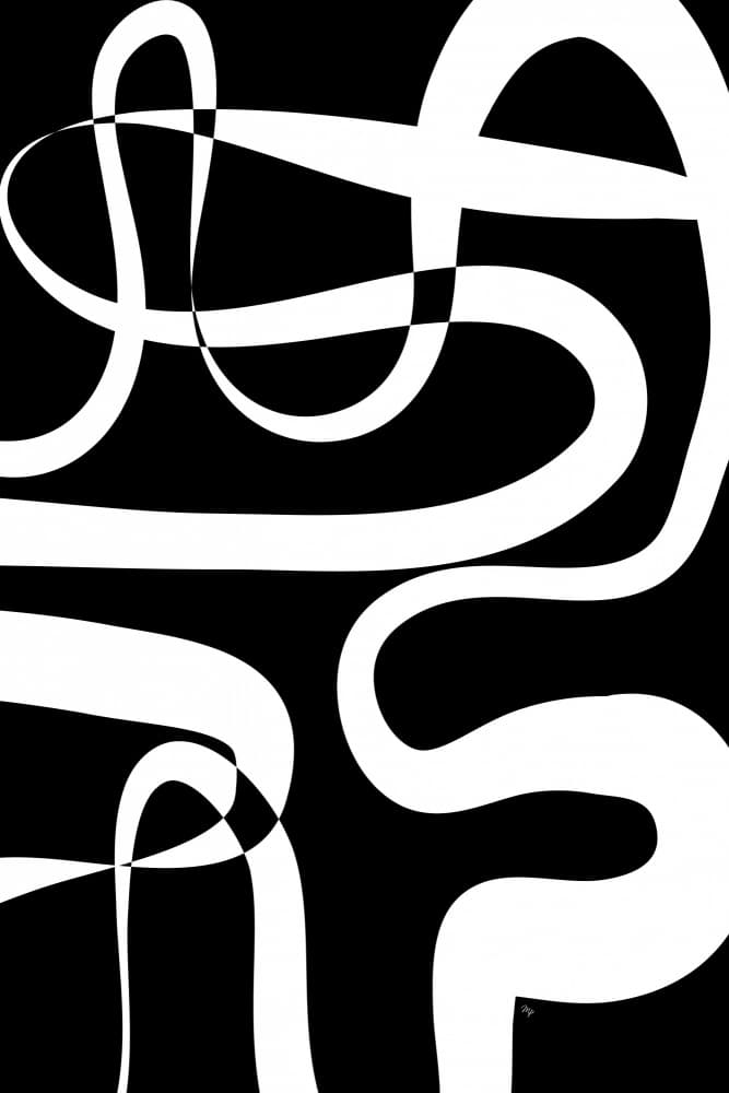 Flowing Abstract Lines by Martina — canvas wall art
