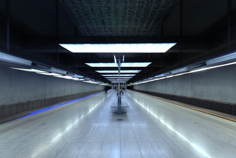 Modern Subway Platform by Simon H — canvas wall art