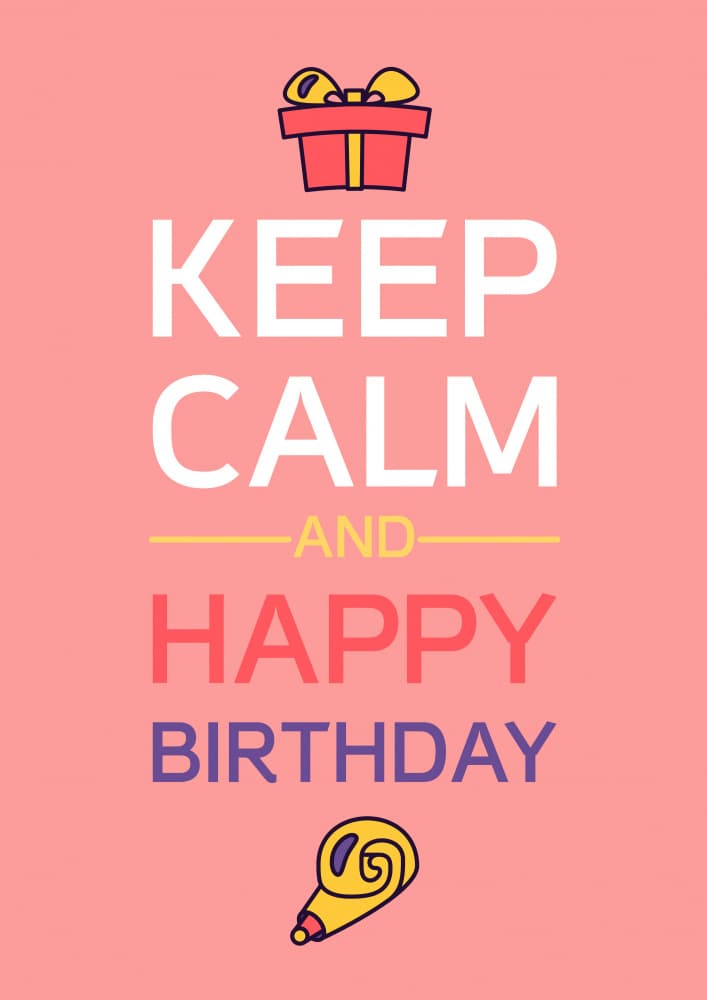 Keep Calm Happy Birthday by Marika Barsrsind — canvas wall art