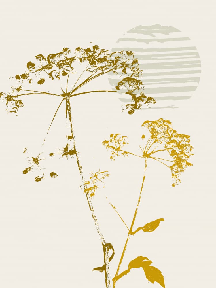 Abstract Golden Flowers