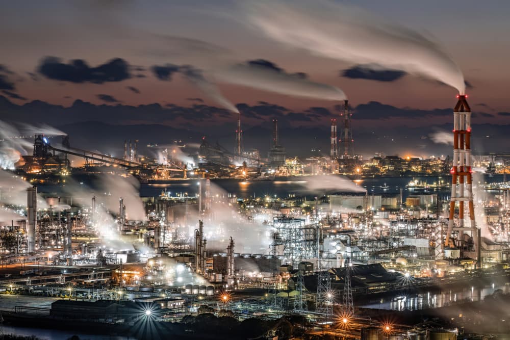 Industrial Nightscape by Kobayashi Tetsurou — canvas wall art