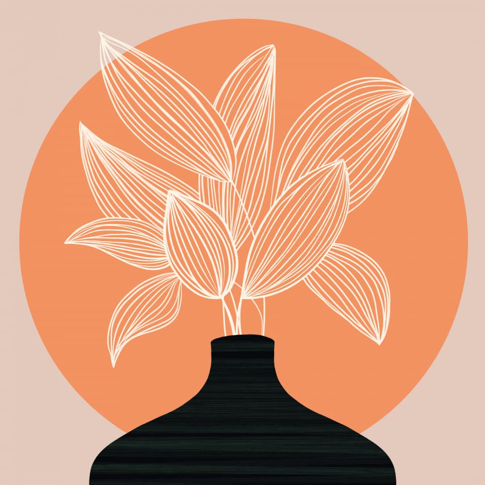 Minimalist Botanical Vase by Kristian Gallagher — canvas wall art