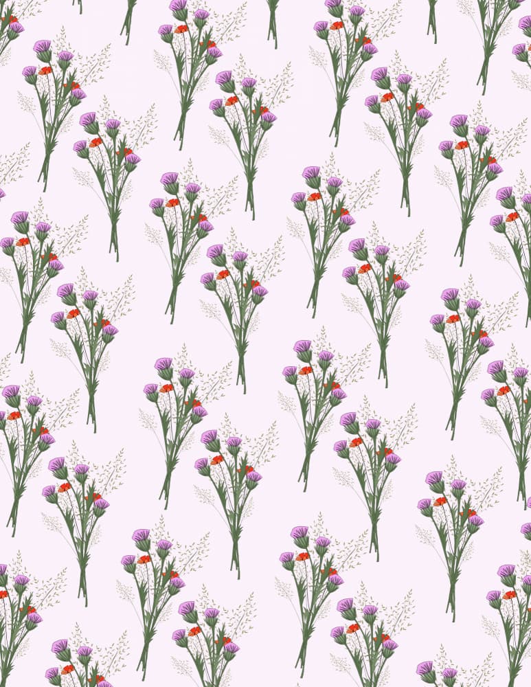 Delicate Thistle Bouquets by Nicholas — canvas wall art