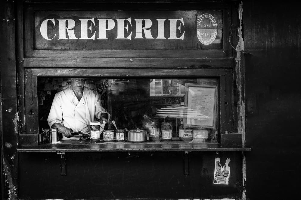 Parisian Crepe Chef by Adam Dauria ☂ — canvas wall art