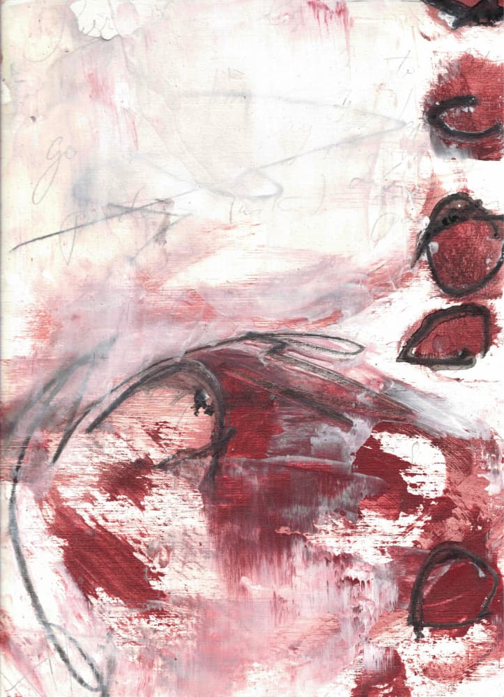 Dynamic Red Abstract by Deb Chaney — canvas wall art