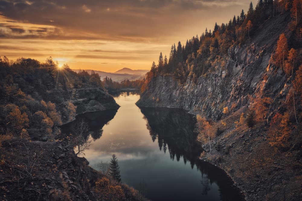 Golden Autumn Valley by Pawel Kado — canvas wall art