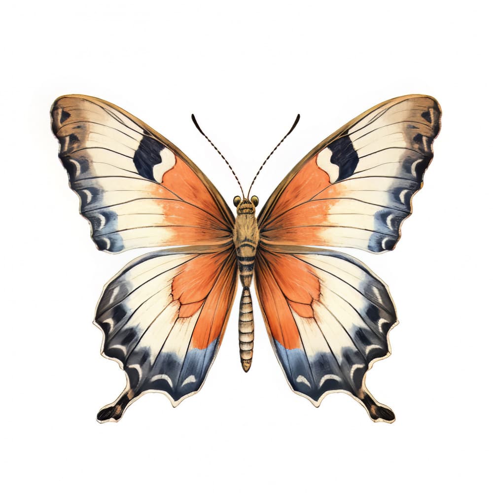 Orange and Blue Butterfly by Bilge Paksoylu — canvas wall art