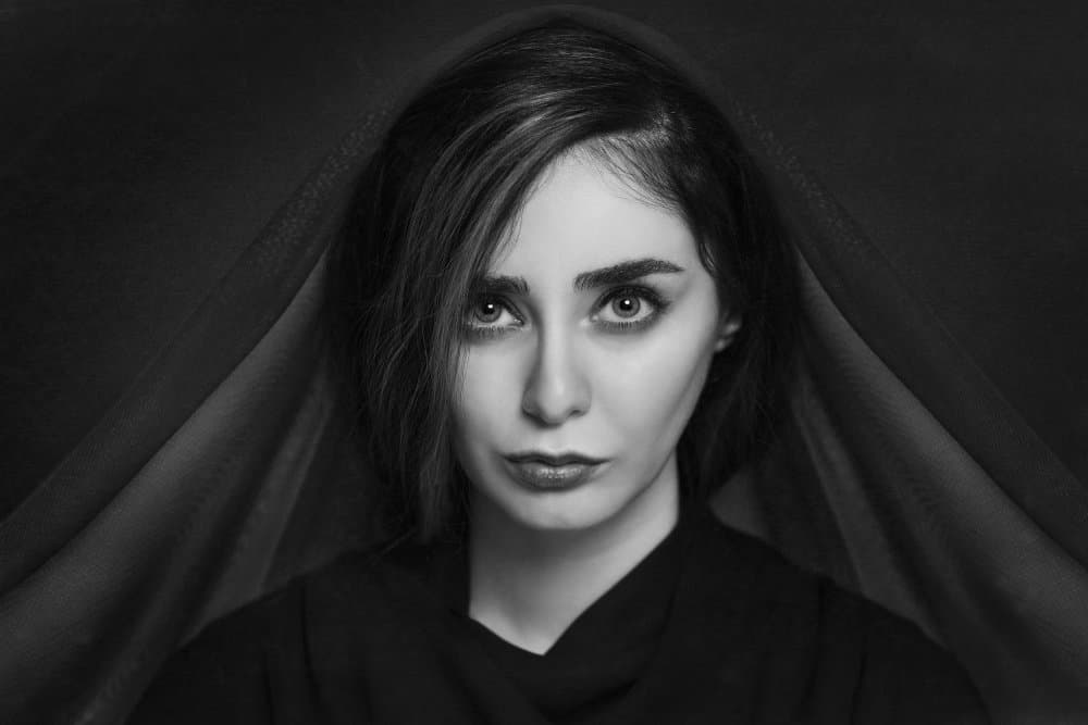 Mysterious Woman Portrait by Amir Heydari — canvas wall art