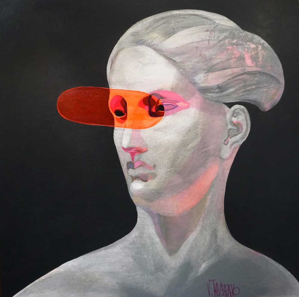 Futuristic Visor Portrait by Victor Tkachenko — canvas wall art