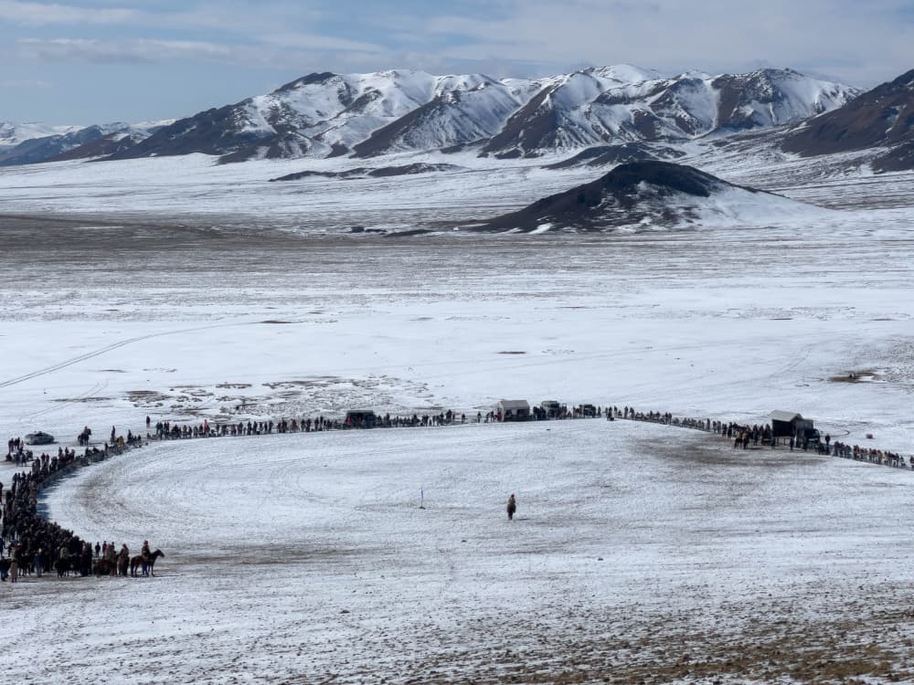 Snowy Mountain Race by Ilana Lam — canvas wall art