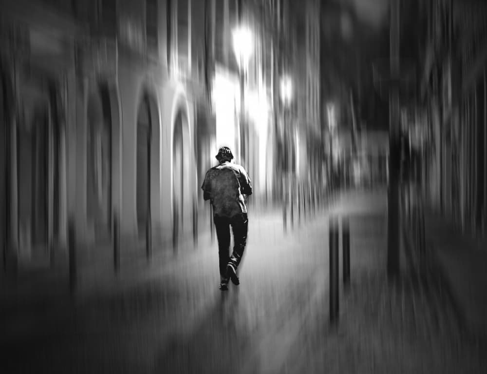 Blurred Night City Walk by Isabelle DUPONT — canvas wall art