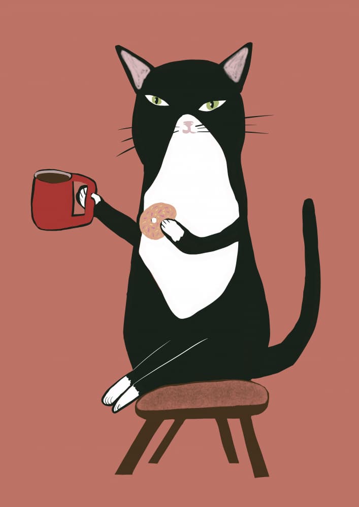 Grumpy Cat Coffee Donut by Sharyn Bursic — canvas wall art