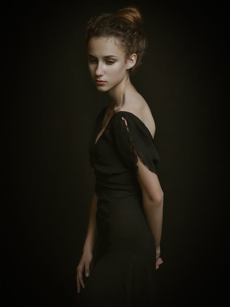 Pensive Young Woman by Yuri Shevchenko — canvas wall art
