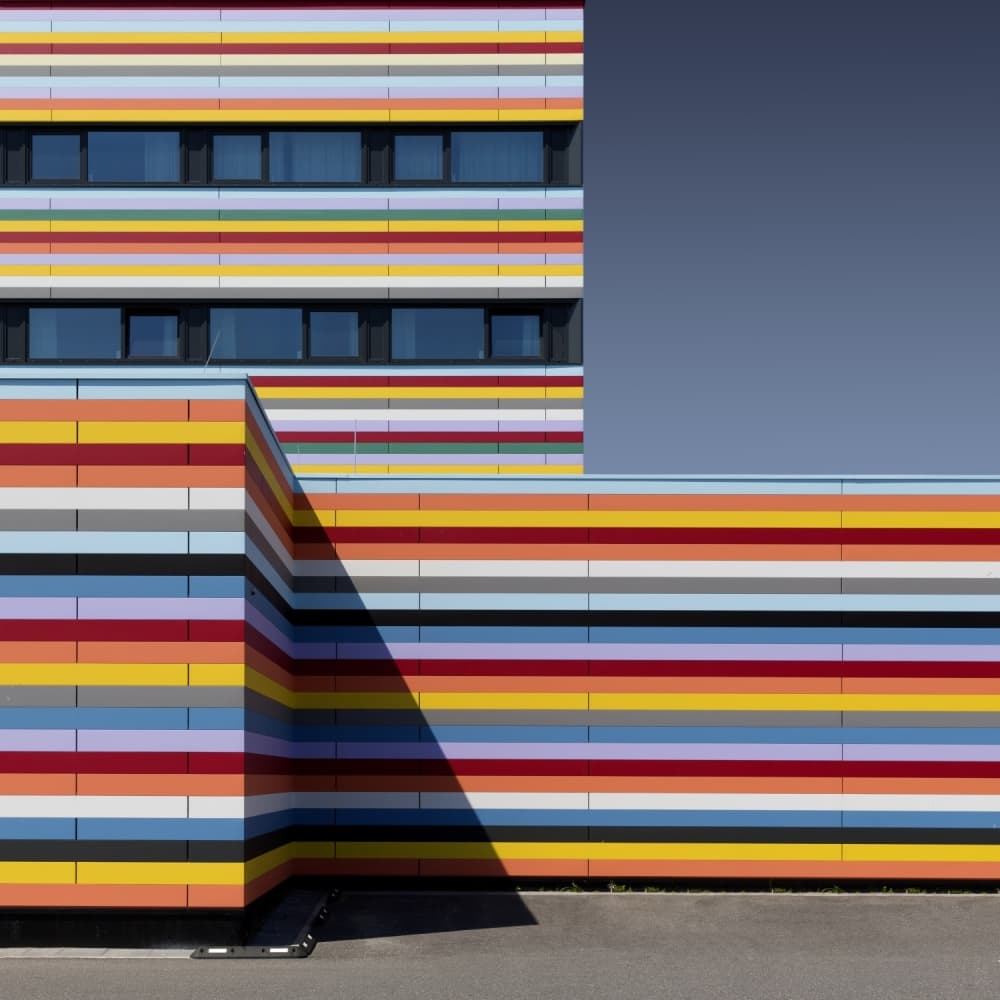 Colorful Striped Building by Markus Kühne — canvas wall art