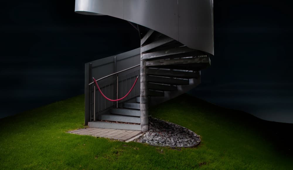 Sleek Spiral Staircase by Hans Günther — canvas wall art