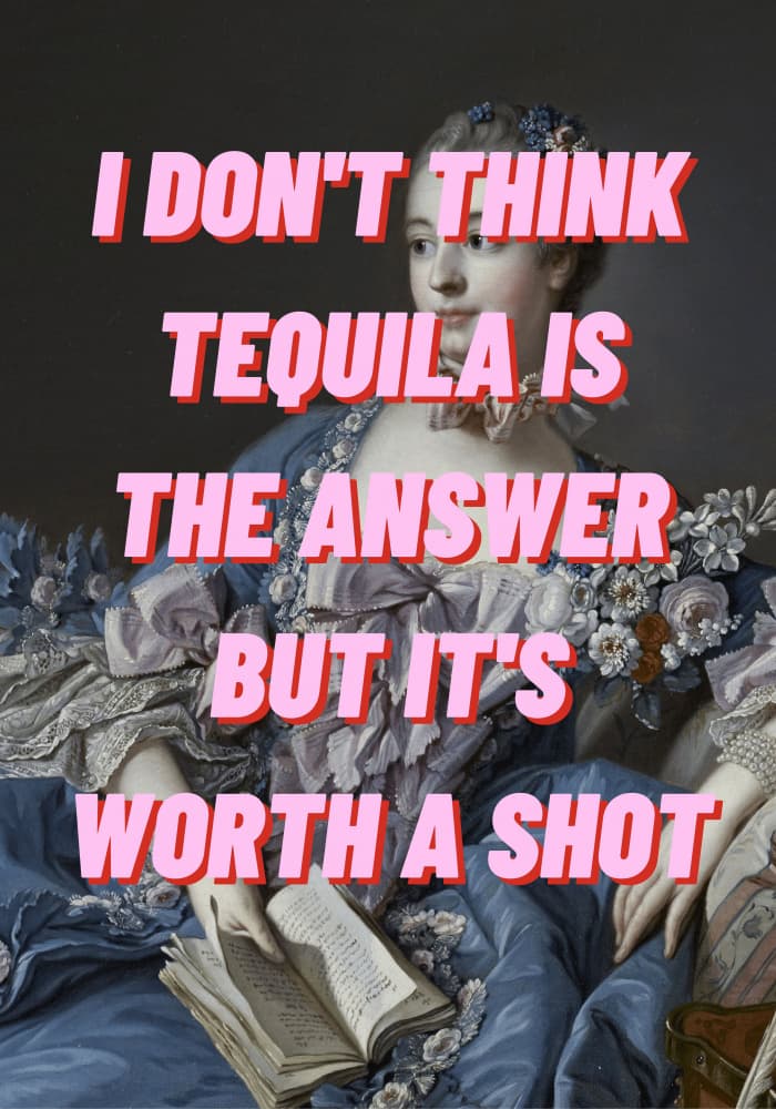 Witty Tequila Lady by Athene Fritsch — canvas wall art