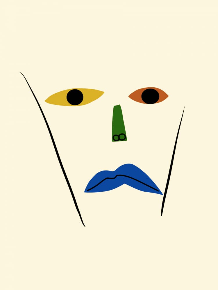 Colorful Abstract Face by Little Dean — canvas wall art