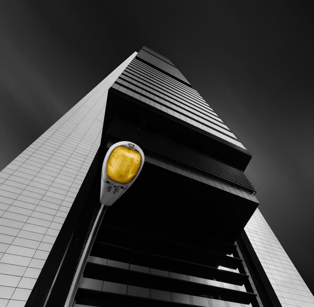 Skyscraper and Yellow Light by Alfonso Novillo — canvas wall art