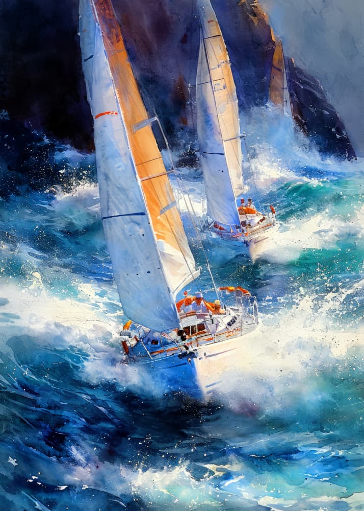 Stormy Ocean Race by Justyna Jaszke — canvas wall art