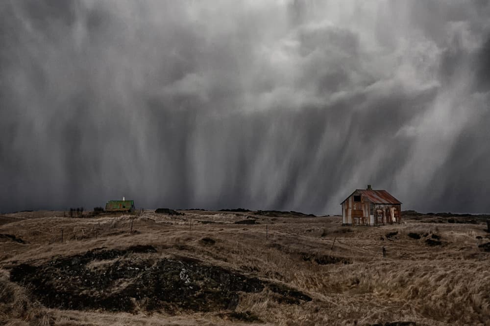 Stormy Weathered Cabins by Þorsteinn H. Ingibergsson — canvas wall art