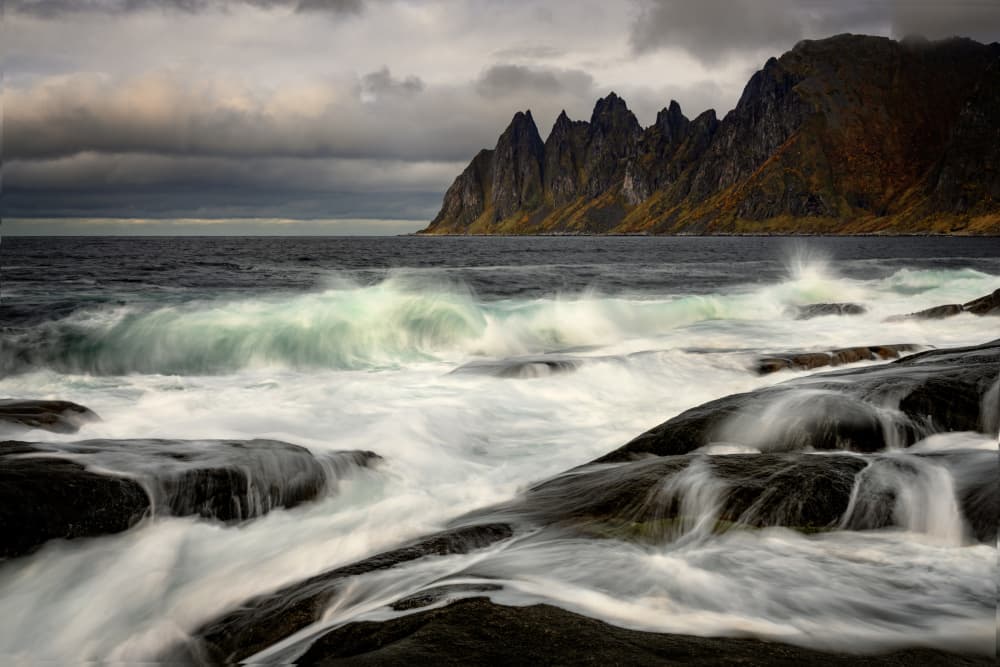 Dramatic Coastal Peaks by Christiane Heggemann — canvas wall art