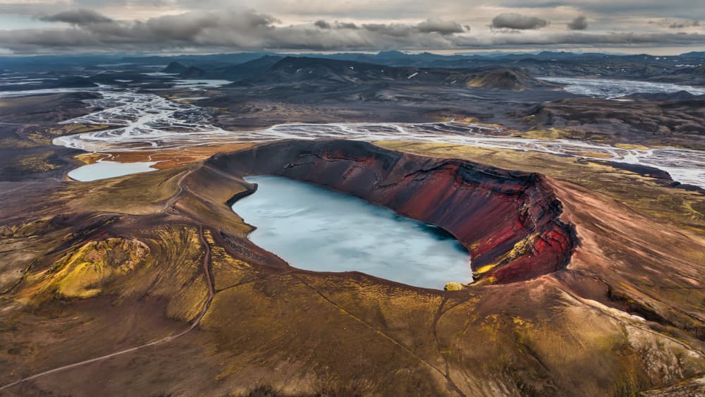 Icelandic Crater Lake by Luigi Ruoppolo — canvas wall art