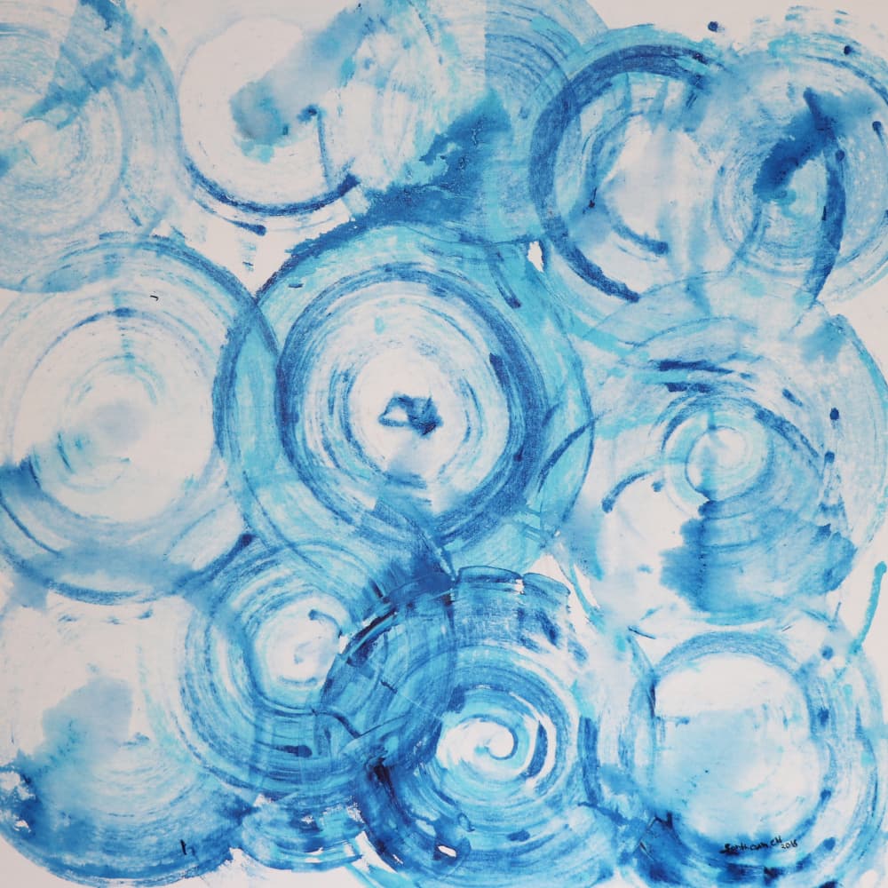 Serene Blue Ripples by Santhosh ch — canvas wall art